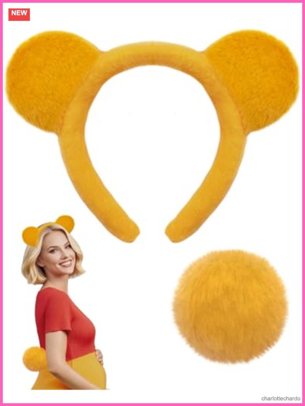 Bear Ears Headband Clip On Tail Costume Accessories Plush Adult